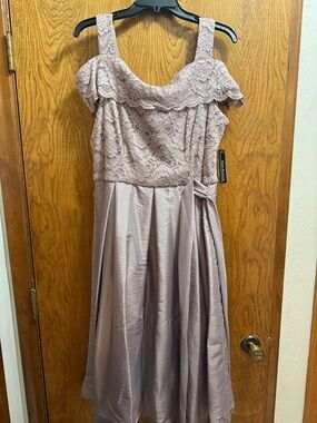 R&M Richards Mauve Lace Bodice Formal Dress